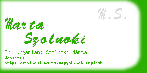 marta szolnoki business card